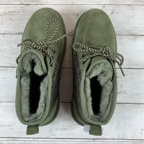 Ugg Neumel Gore-Tex Waterproof Suede Chukka Boots Olive Green Logo 7 Lace Up - Picture 4 of 12